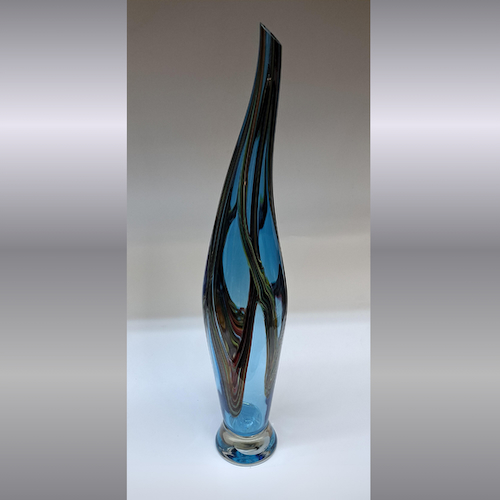 Click to view detail for VC-015 Vase, Blue 24x4.5 $700